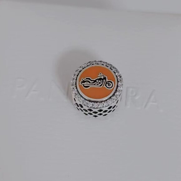 Pandora Harley Motorcycle Sturgis Bead Charm Bracelet Pendant S925 Silver - Picture 7 of 7